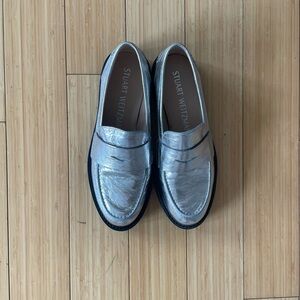 Stuart Weitzman Parker Lift Loafer - Silver